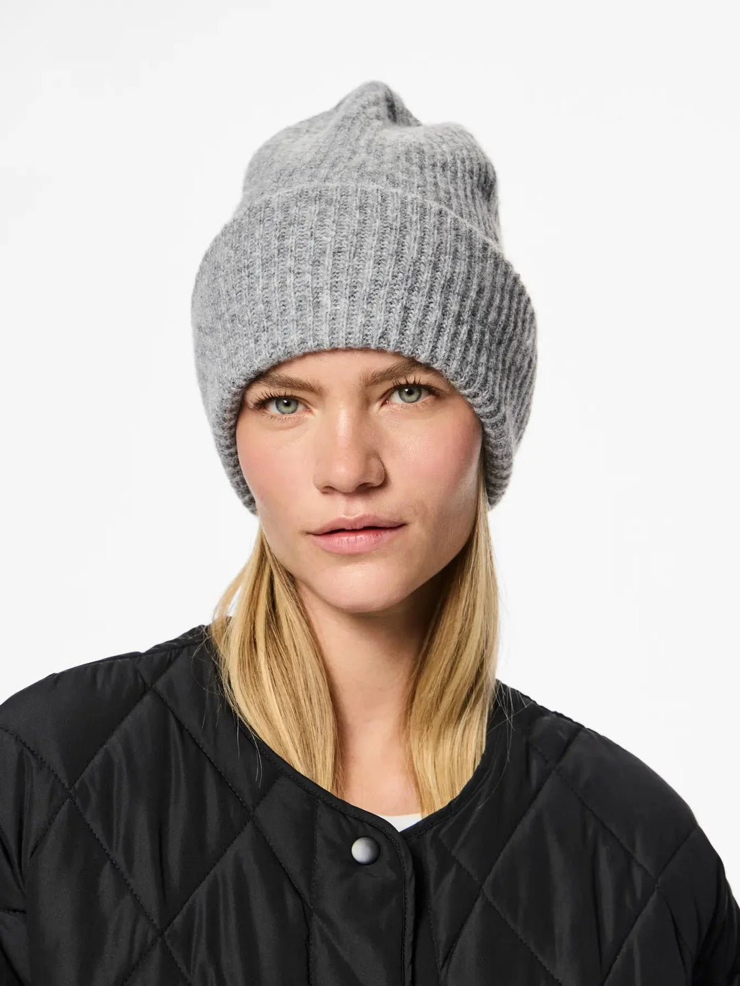 Pieces - Pcmoella Hood - 4547291 Medium Grey Melange Huer 
