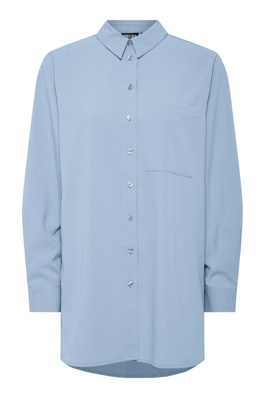 Pieces - Pcpoppy Ls Oxford Loose Shirt - 4683969 Cashmere Blue