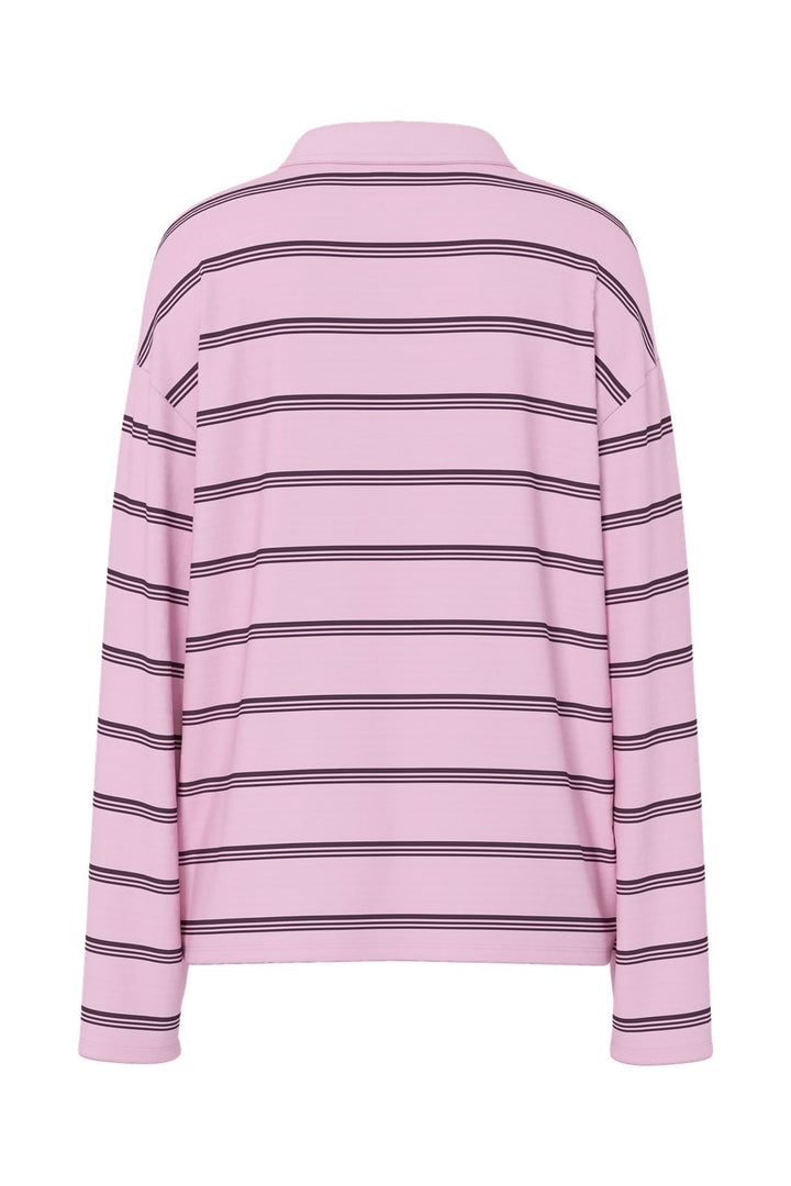 Pieces - Pcsadie Ls Polo Top - 5218376 Roseate Spoonbill 3 Thin Plum Perfect