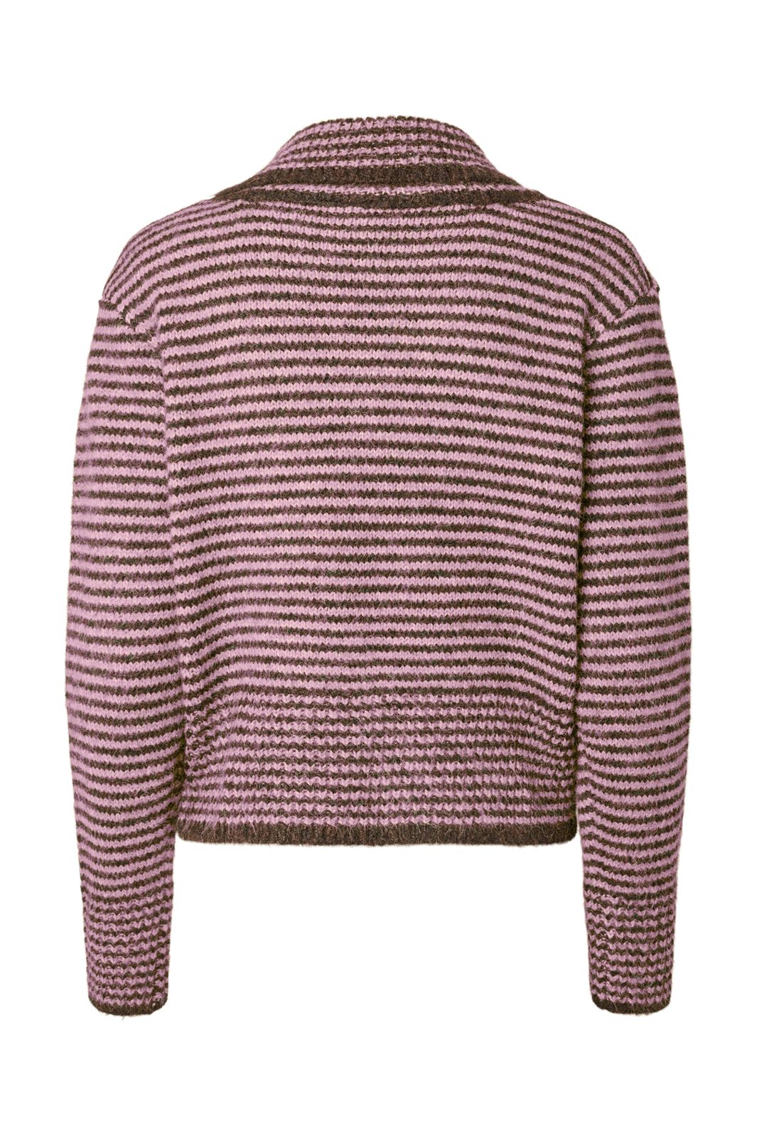 Pieces - Pcvena Ls Collar Knit - 5191880 Roseate Spoonbill Hot Fudge