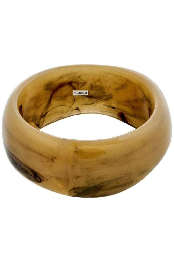 Pilgrim - Aase Maxi Bangle Green 262520122 - Silver Plated