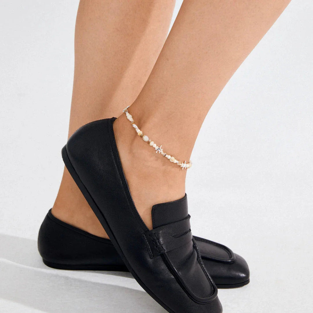 Pilgrim - Prism Ankle Chain White/silver-plated 132626008 - Silver Plated Ankelkæder 