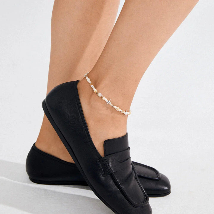 Pilgrim - Prism Ankle Chain White/silver-plated 132626008 - Silver Plated Ankelkæder 