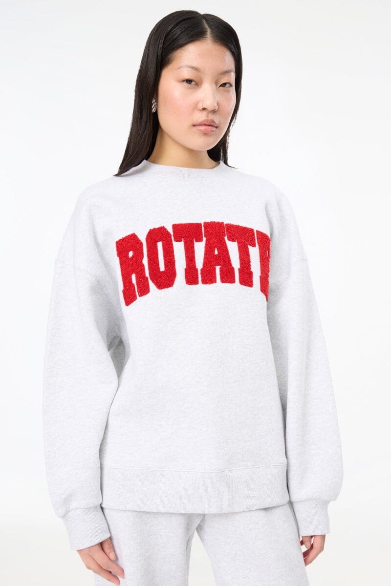 Rotate - Heavy Sweat Crewneck 1163701472 - 1472 Light Grey Melange Sweatshirts 