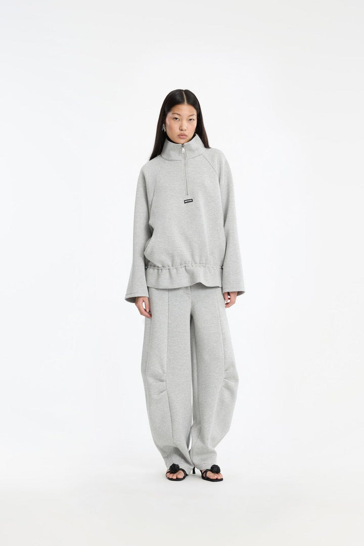 Rotate - Scuba Half Zip Jacket 1162411472 - 1472 Light Grey Melange Sweatshirts 