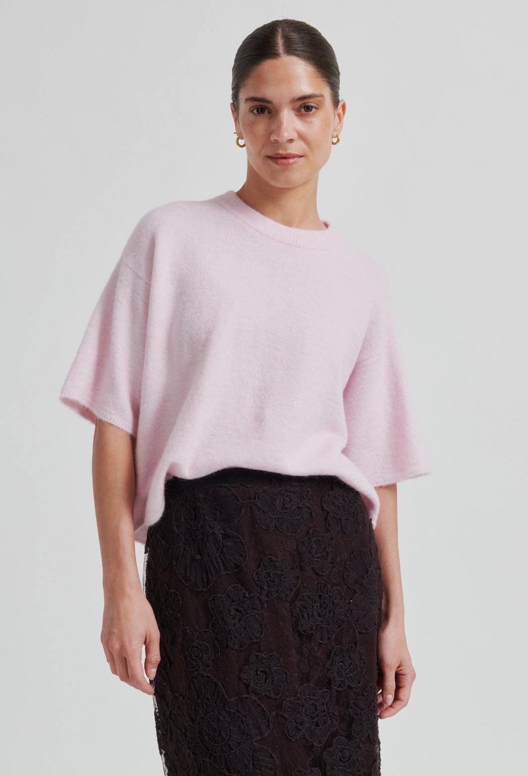 Second Female - Gabby Knit O-Neck 60543 - 9411 Pale Lilac Strikbluser 