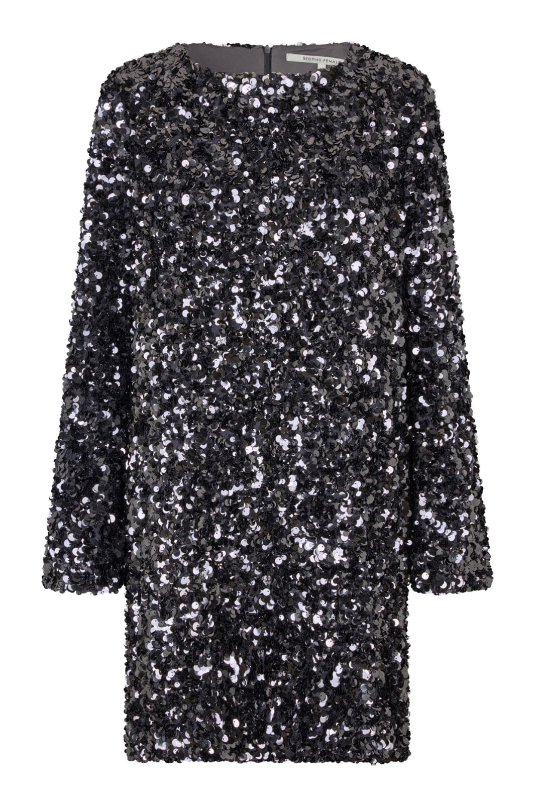 Second Female - Shiny Mini Dress 60499 - 7049 Gungrey Metal Kjoler 