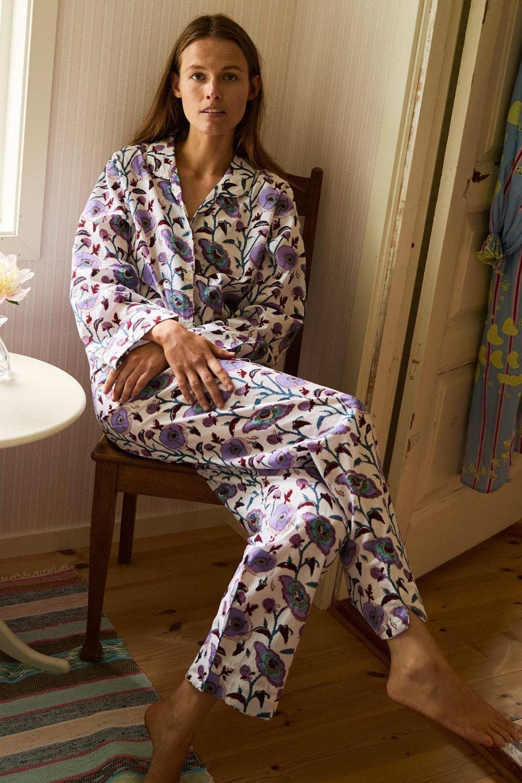 Sissel Edelbo - Nuit Pyjamas Set SE 1784 - Purple Flower Nattøj 