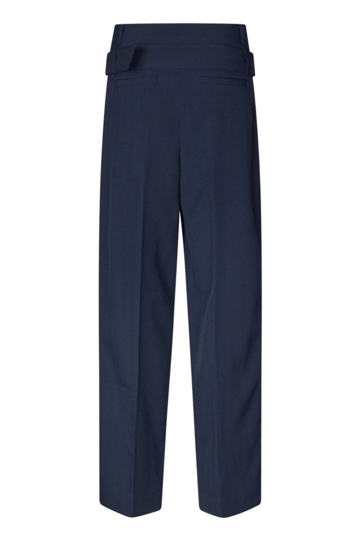 Stine Goya - 2435 Pinstripe Tailoring, Belted Tailored Pantssg-aw25-p113-2435 - Dark Blue