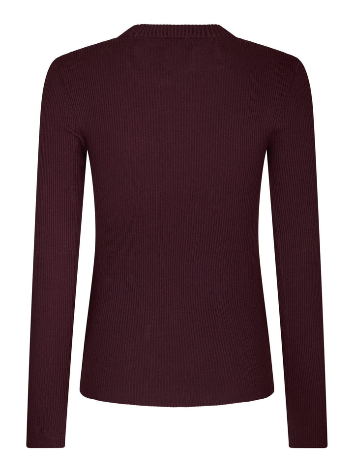 Valentin Studio - Gold Button Knit Blouse 160471 - 174 - Burgundy Bluser 