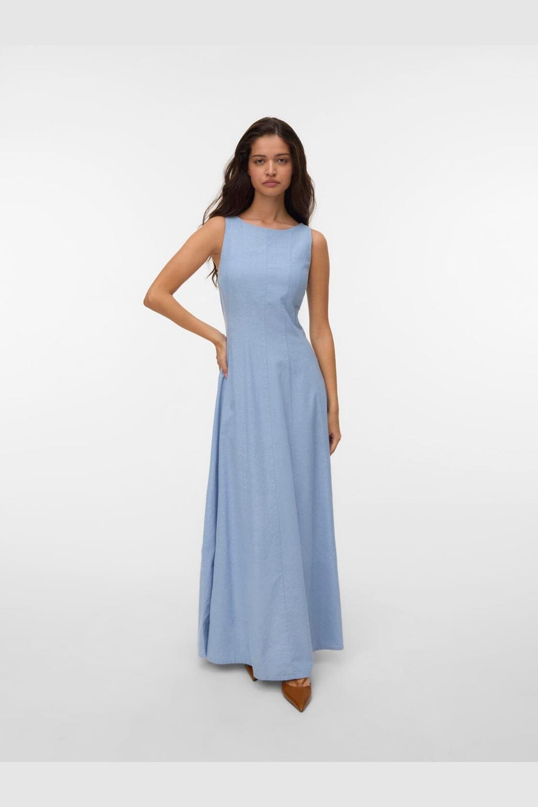 Vero Moda - Vmnorma Sl Maxi Chambray Dress - 5002420 Light Blue Melange