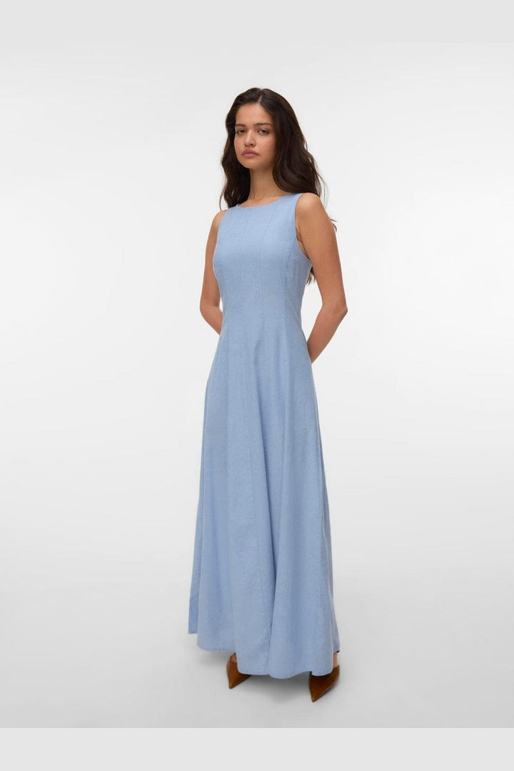 Vero Moda - Vmnorma Sl Maxi Chambray Dress - 5002420 Light Blue Melange