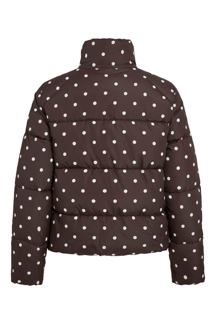 Vila - Vikarla New Printed Puffer Jacket - 5072383 Coffee Bean White Dots