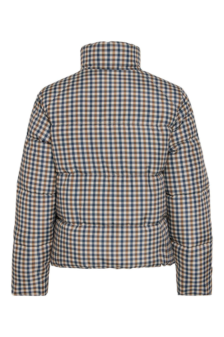 Vila - Vikarla New Printed Puffer Jacket - 5137464 Crystal Gray Navy/ Nuthatch
