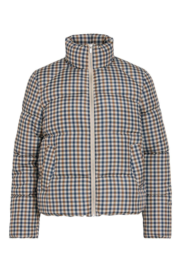 Vila - Vikarla New Printed Puffer Jacket - 5137464 Crystal Gray Navy/ Nuthatch