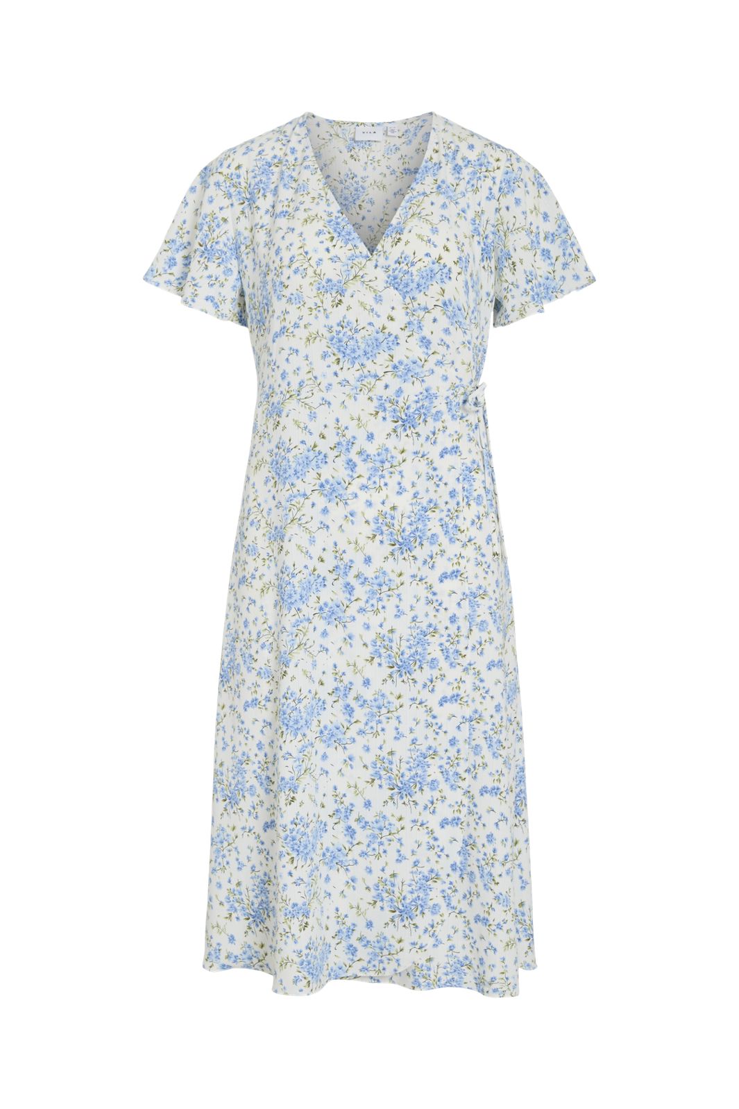 Vila - Vilovie S/S Wrap Midi Dress - 4997131 Snow White Bel
