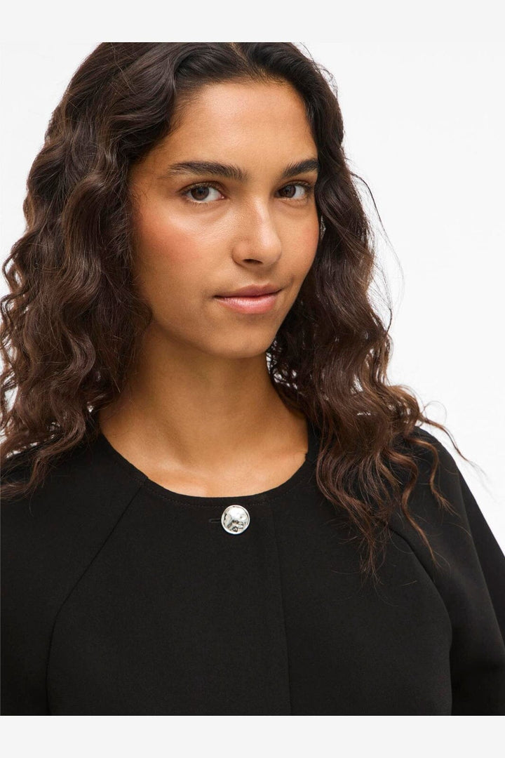 Vila - Visabby 2/4 Open Short Top - 4810886 Black Beauty