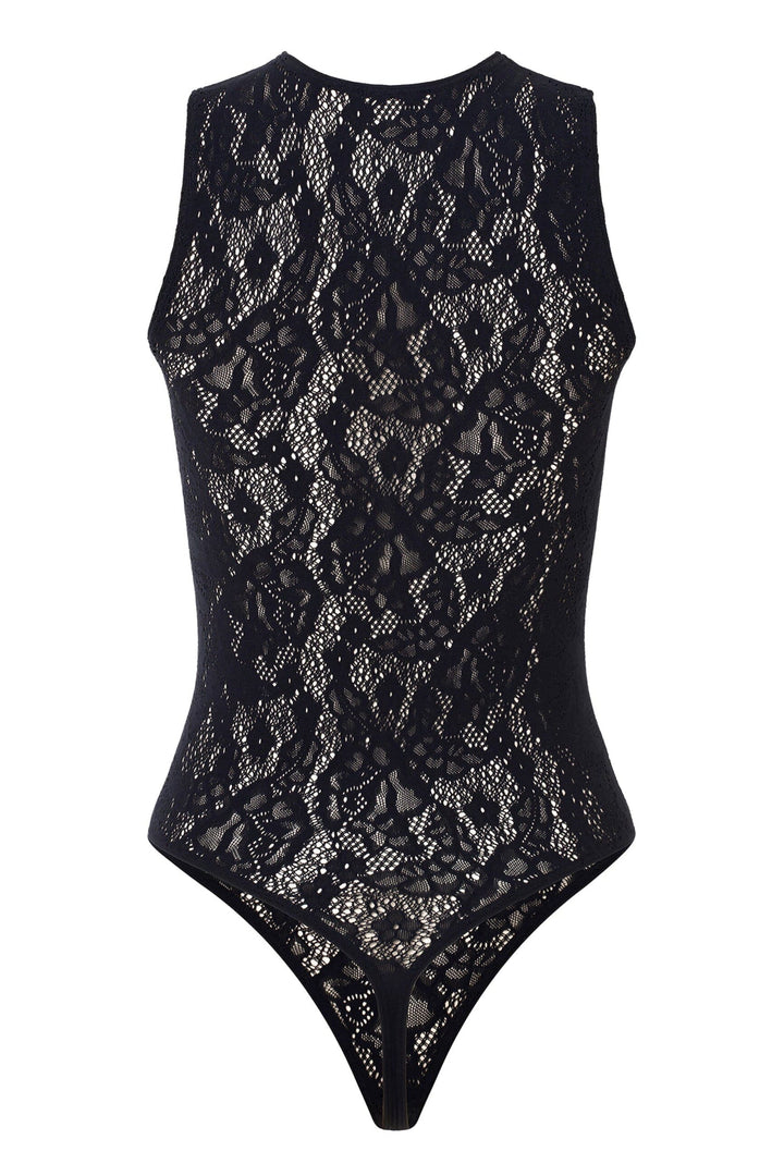 Wolford - Infinite Rose Net String Body 79349 - 7005 Black Bodystockings 