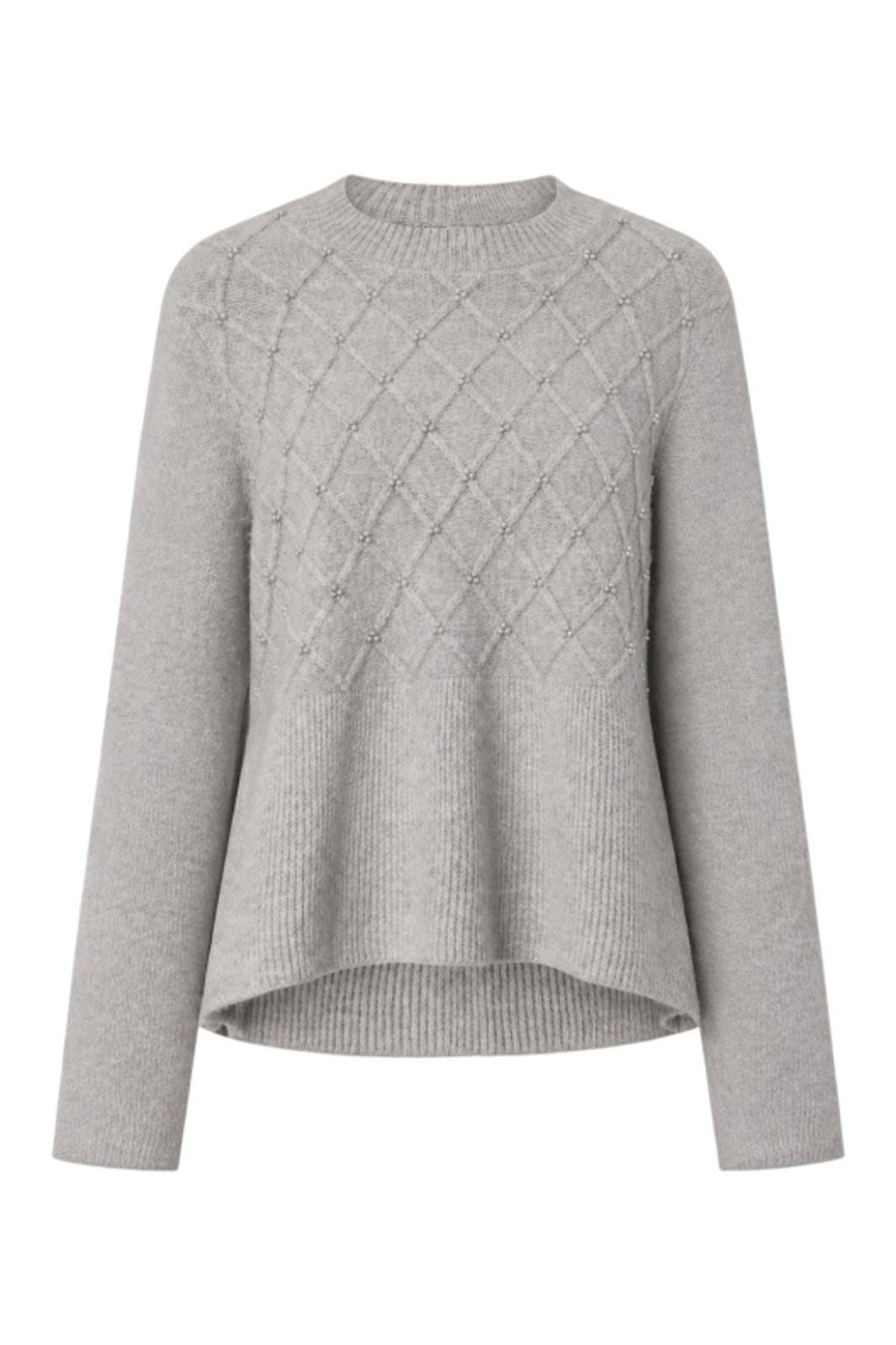YAS - Yasacie Ls Knit Pullover - 5217378 Light Grey Melange