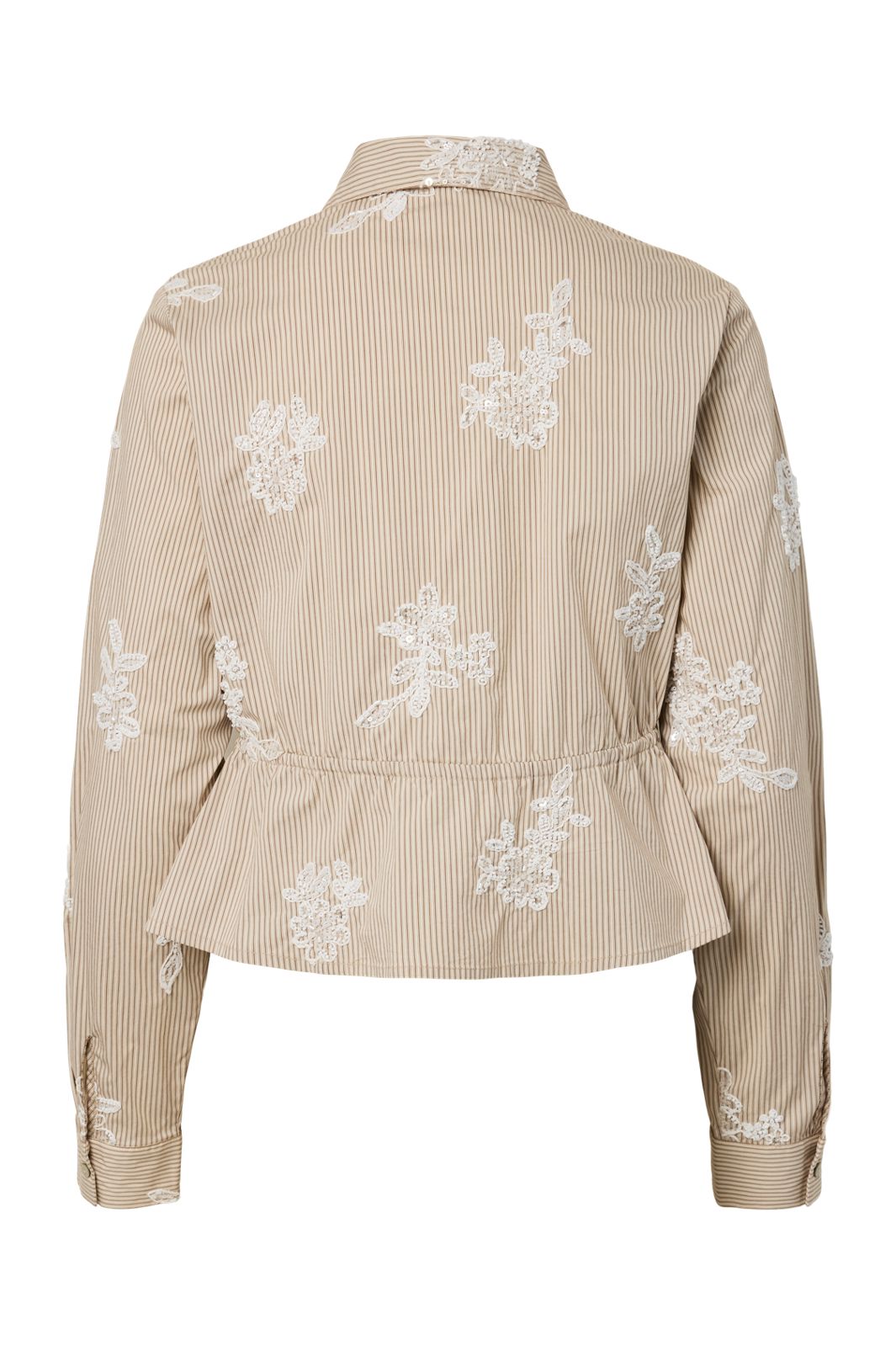 YAS - Yaschar Ls Pearled Stripe Shirt - 5243068 Birch Brown Stripes