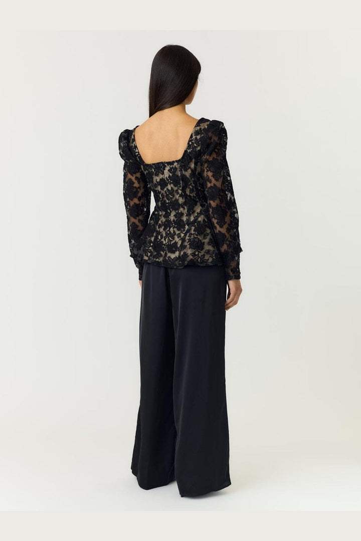 YAS - Yasconstanza Ls Lace Top - 5162352 Black Tan