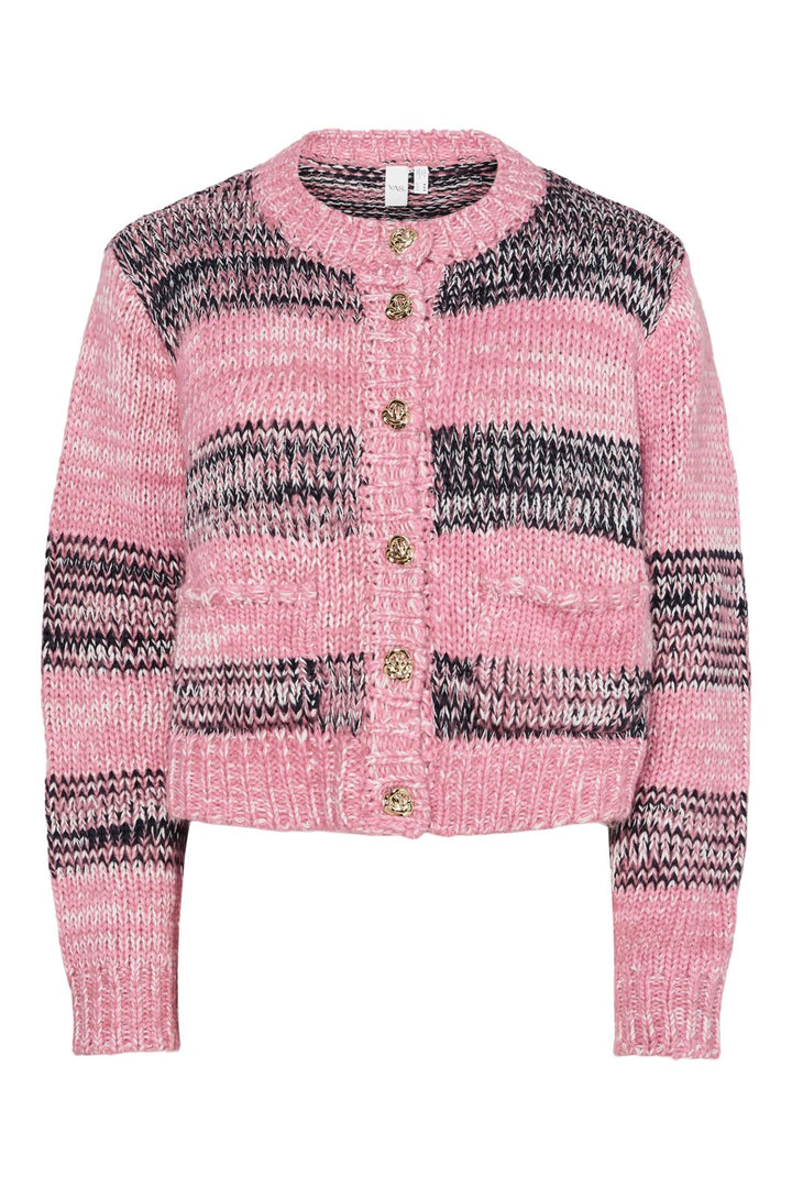 YAS - Yasmayla Ls Knit Cardigan - 4946183 Moonlite Mauve Mayla Stripes