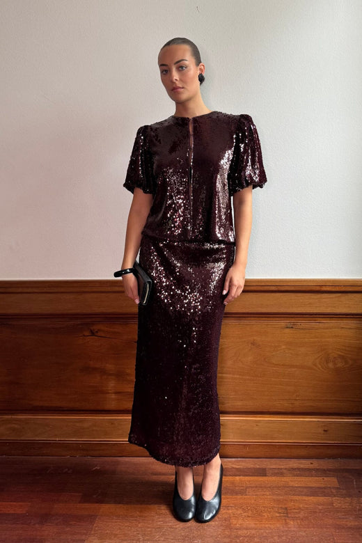 YAS - Yasroyalina 2/4 Sequin Top - 4862794 Port Royale W Sequins Toppe 